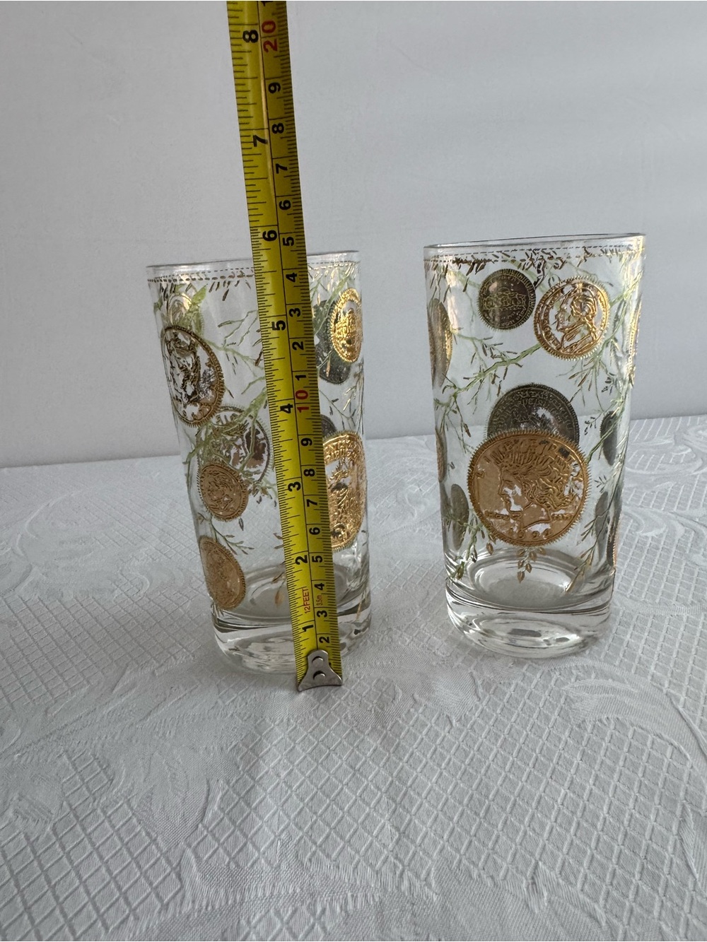 Vintage Culver Midas 22K Gold Coin Highball Glasses (Set of 2) Barware - Picture 13 of 15